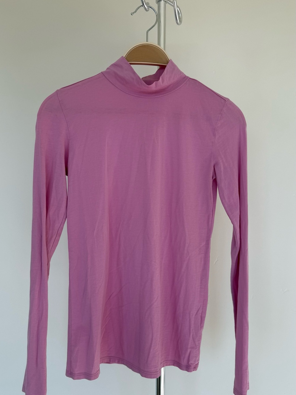 Everlane Pink Long-Sleeve Mock Neck Top